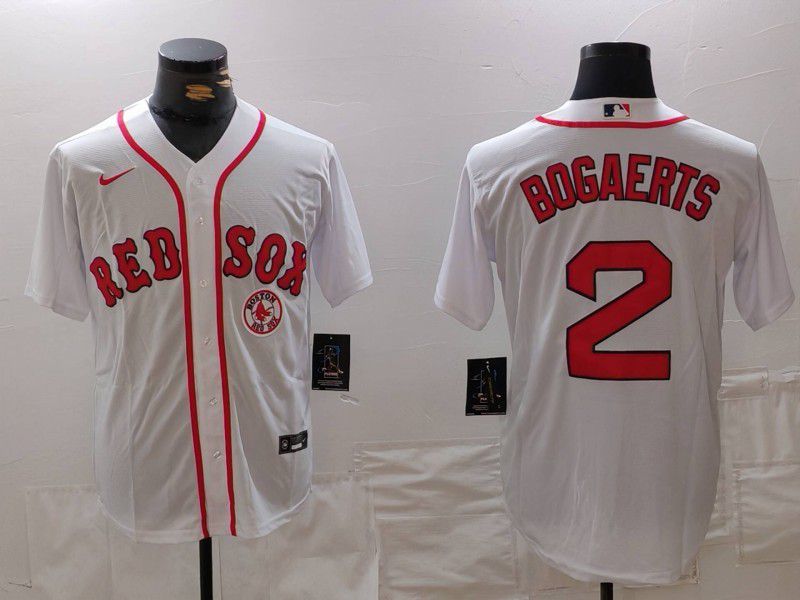 Men Boston Red Sox #2 Bogaerts White Game 2025 Nike MLB Jersey style 2